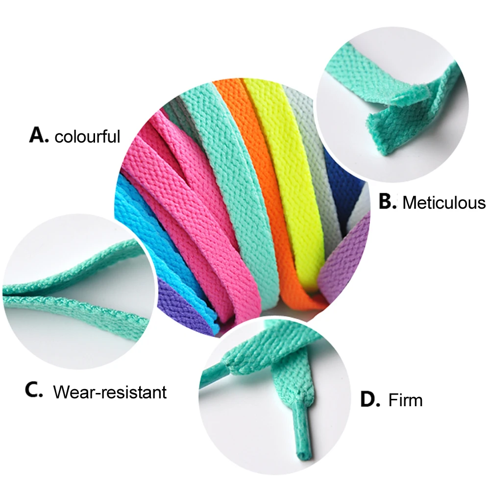 ИД 1 пара Высококачественная модная спортивная повседневная обувь из полиэстера на плоской подошве кружевная однотонная обувь на плоской подошве 15 цветов шнурки для бега
