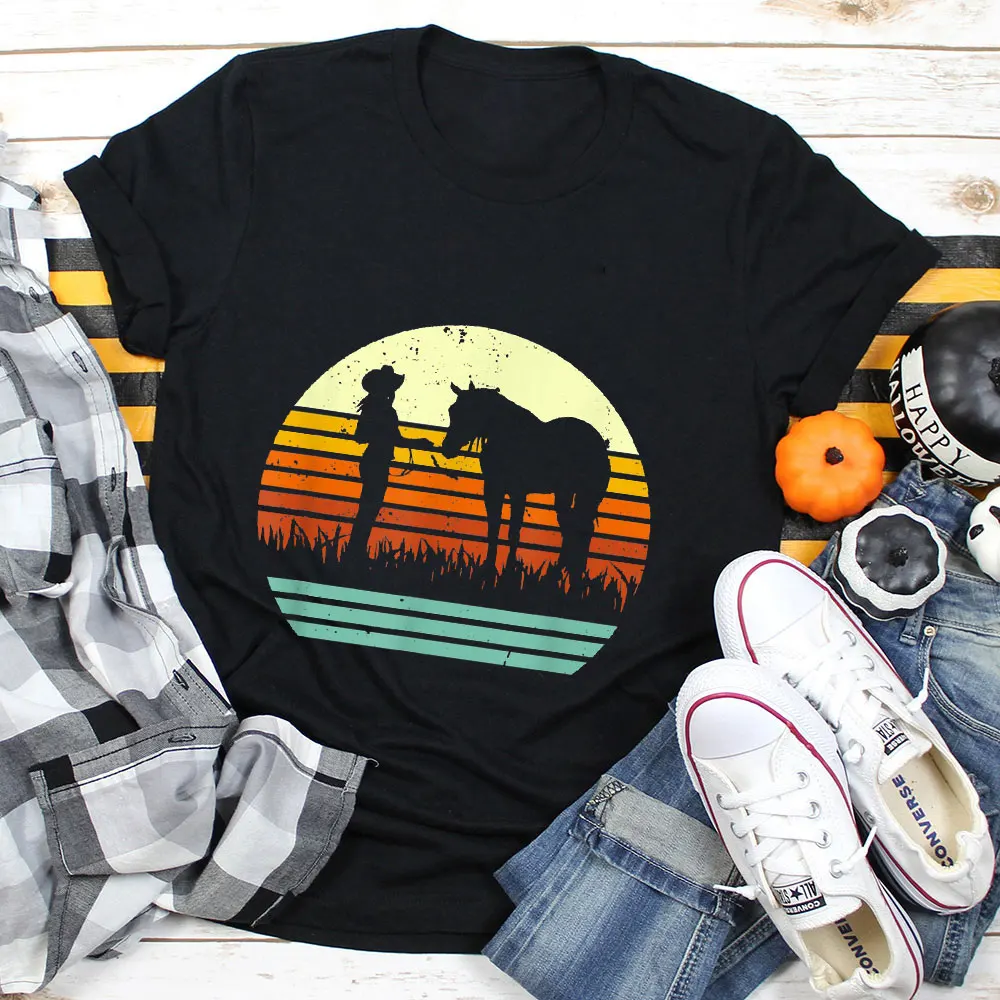 

Gril Horse New Arrival 100%Cotton Women Tshirt Horse Lover Funny Summer Casual Short Sleeve Top Girls Horse Tee Gift for Mother