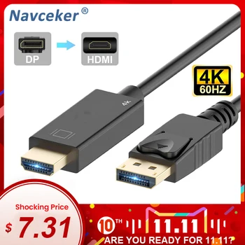 

2020 Best DisplayPort to HDMI Cable 4K HDMI Cable DP to HDMI 1080P 4K 60Hz Converter DP 1.2 HDMI 2.0 for PS4 Projector Laptop PC