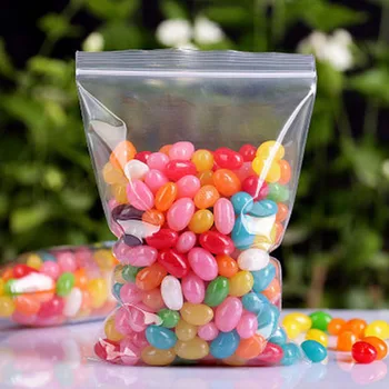 

100Pcs Reusable Fresh Food Preservative Bag Ziplocked Seal Sack Fridge Fruit Container Zip Lock Poly Clear Bags Zipper bag