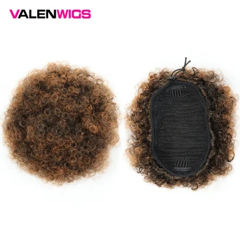 

Valenwigs Afro Puff Short Kinky Curly Chignon Hair Bun Drawstring In Synthetic Ponytail With Clips 15 Colors For Black Hairpiece