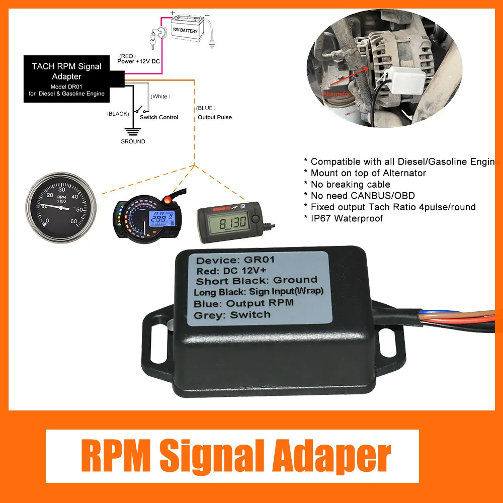 Tachometer Sensor Gasoline&dissel Engine Tach Sensor Tach Adapter Easy