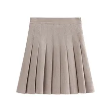 S-xl молния с высокой талией Мини плиссированная шерстяная юбка для женщин зима осень женские юбки saia saias Черный Серый