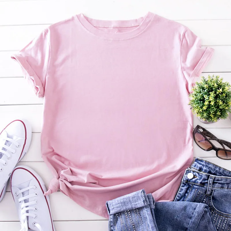 Giraffe Print Pink Woman Tshirts Women's Summer Harajuku Fun Cute Animal Pattern T Shirt Women Tops Casual Short Sleeve T-shirt