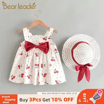 

Baby Girls Dress 2020 Summer Girl Kids Sleeveless Print Floral Birthday Party Princess Dress With Hat 2Pcs Toddler Girl Clothes