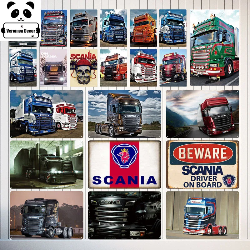 

Scania Car Garage Metal Sign Plaque Metal Vintage Tin Sign Metal Poster Wall Decor For Garage Gas Station Car Repair Poster