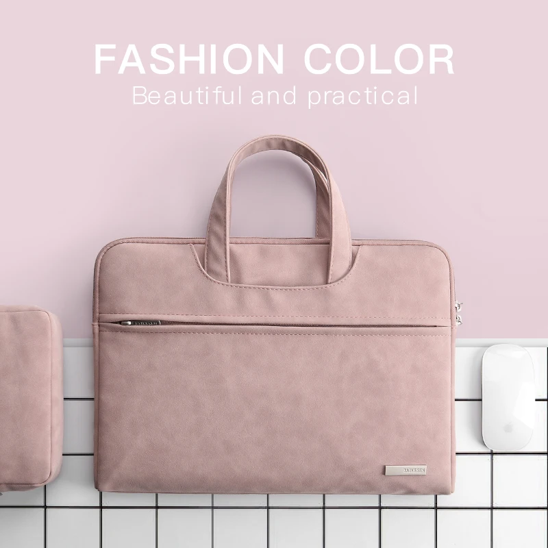 Bolsa do Portátil para Mulheres Notebook Case de Transporte Maleta para Macbook ar 13.3 14 15.6 Polegada Homens Bolsas Ombro Pro 13 Case Mouse Bolsa - Imagem 2