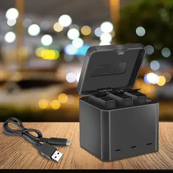 

For Insta360 One X Sports Camera Charging Box Type-C Interface Three Lithium Battery Charger Multi-Functional Portable Storage