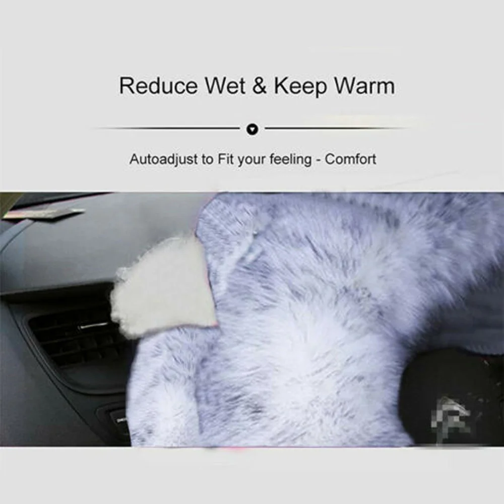 

3*Fur Wool Car Steering Wheel Gear Knob Parking Brake Cover Highly Ornamental Wool Spring / Autumn / Winter