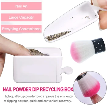 

1 Set Professional Nail Cleaning Brush Dipping Powder Tray Remove Dust Powder Nail Art Starter Kit Make Up Tool