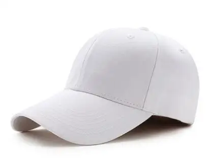 WHITE Bone de beisebol personalizado impressao logotipo bordado casual sólido chapéus cor pura preto Bone snapback Bones para homens - Цвет: WHITE