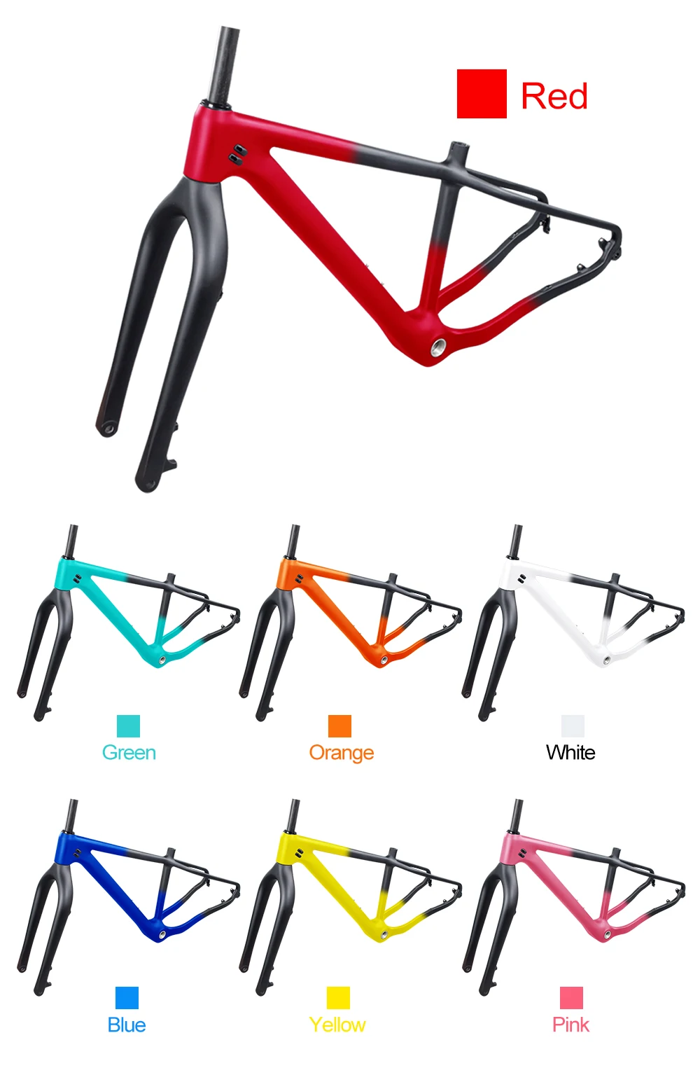 BXT, новинка, карбоновая рама для велосипеда, крюк, заднее пространство, 190 мм, ось через заднее пространство, 197 мм, 26*4,8, покрышки для снега, карбоновая велосипедная Рама+ вилка