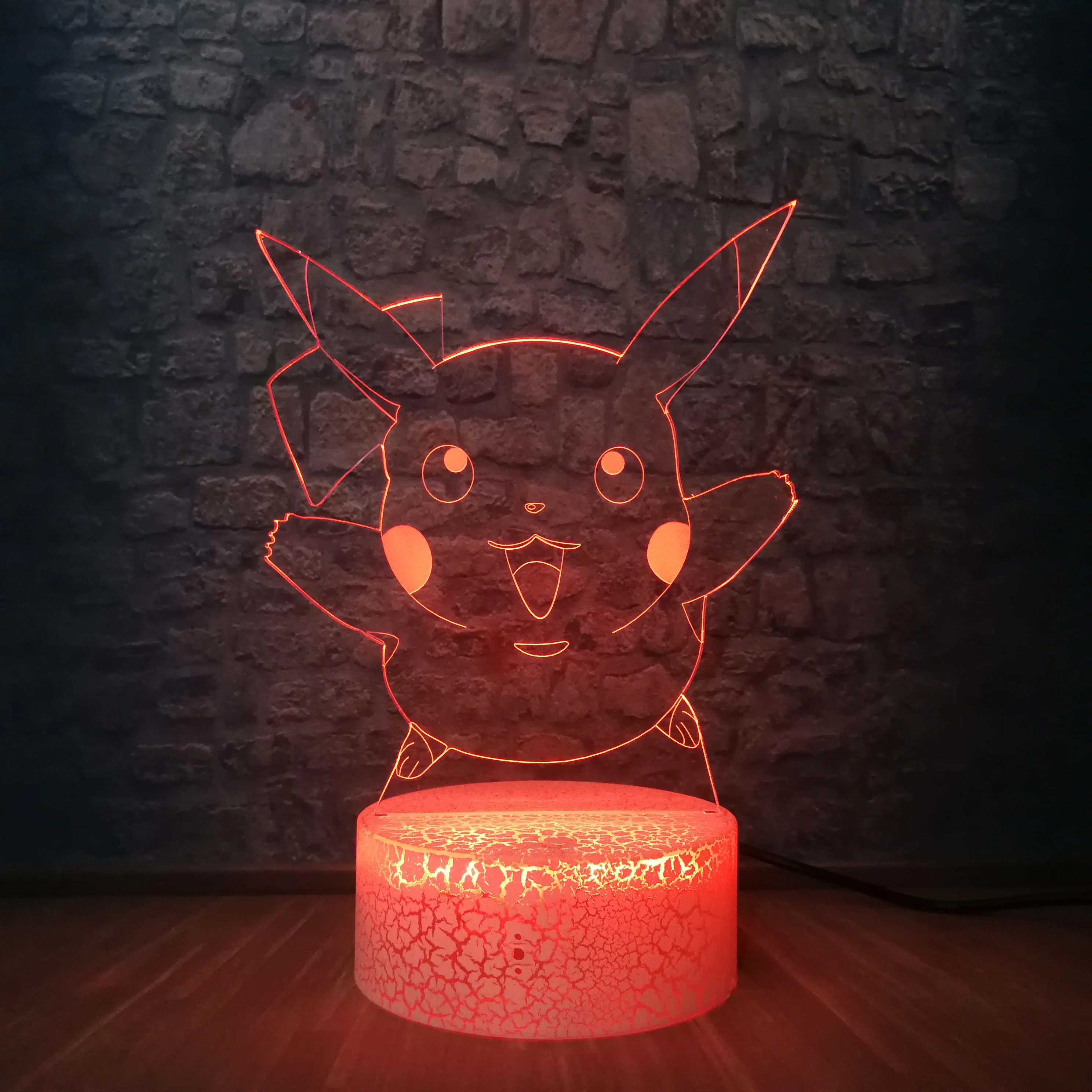 3D лампы Pokemon Pikachu, 7 цветов, светодиодный декоративный светильник на Рождество, s, USB, ночной Светильник для сна, 3AA, настольная лампа на батарейках для детей, Подарочная игрушка