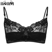 Мужские Сисси Трусики топ на тонких бретелях сексуальный купальник кружево чашки Беспроводной бралет без подкладки жилет гей Дамское Белье, горячее нижнее белье