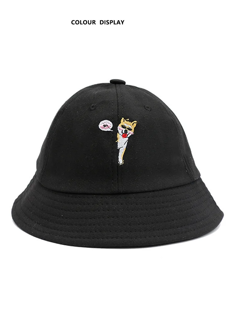 Новая мультяшная собака панамка с вышивкой Рыбацкая шляпа уличная дорожная шляпа солнцезащитная Кепка Детские шапки для мальчиков и девочек