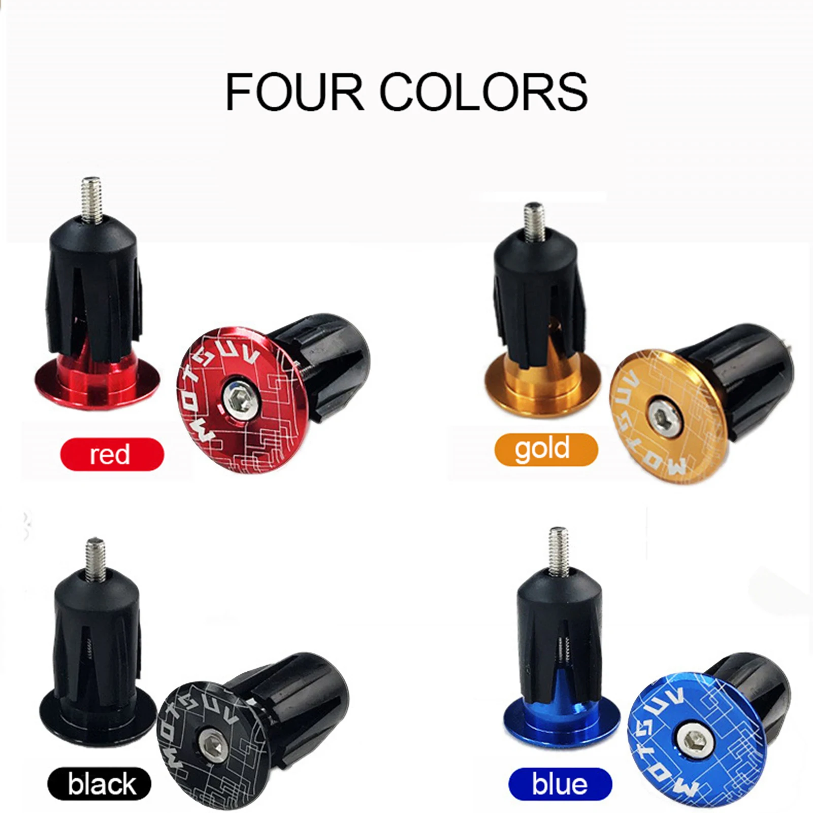 2Pcs Aluminum Alloy Bicycle Handlebar End Plugs Caps for Road Mountain Bike