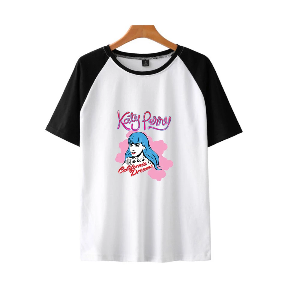 Кэти Перри, свободный крой, унисекс, круглый вырез, принт, короткий рукав, пуловер размера плюс, женские футболки с круглым вырезом, летние футболки с рукавами реглан