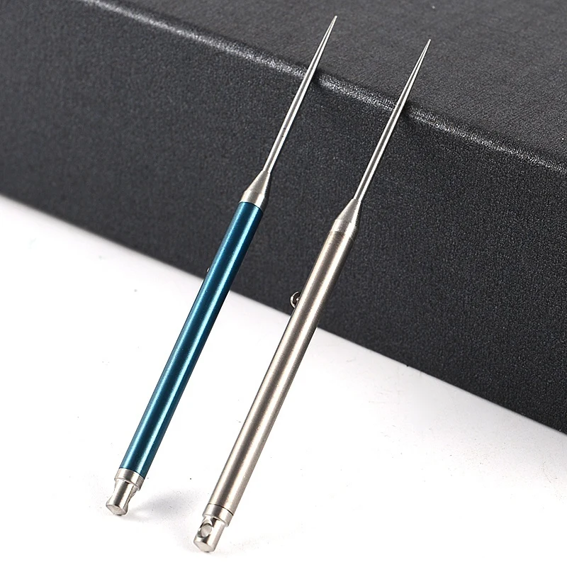 

Multi-function Titanium Alloy Push-pull Spring Design Toothpick Holder With Toothpick Holder Ultra Light Portable Outdoor Tools
