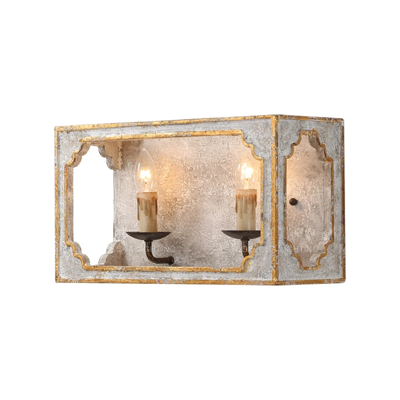 Luminária de parede de madeira retrô, luminária de cabeceira vintage