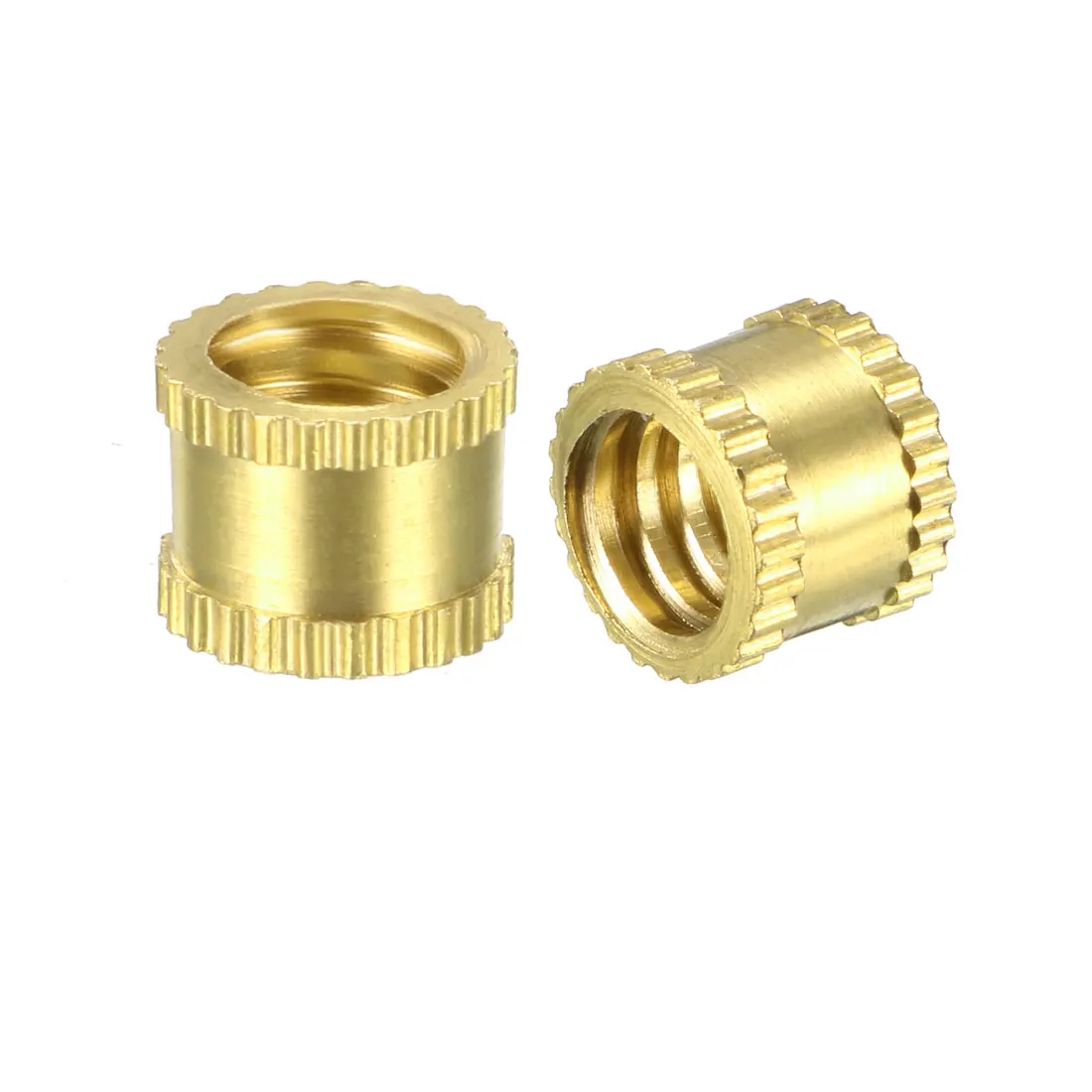 uxcell 1/4" 20 x 6mm(L) x 8mm(OD) Female Thread Brass Knurled Threaded