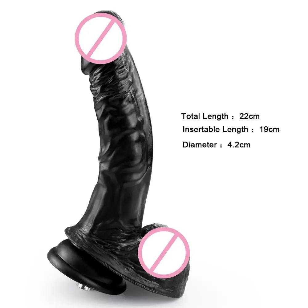 ANNGEOK Black Soft Dildo Machine Gun Attachments Replacement Women Female Masturbator Sex Toy AN-S2