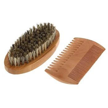 

1 Set of Beard Brush Bristle Brush Mustache Comb Brush Comb Set for Home