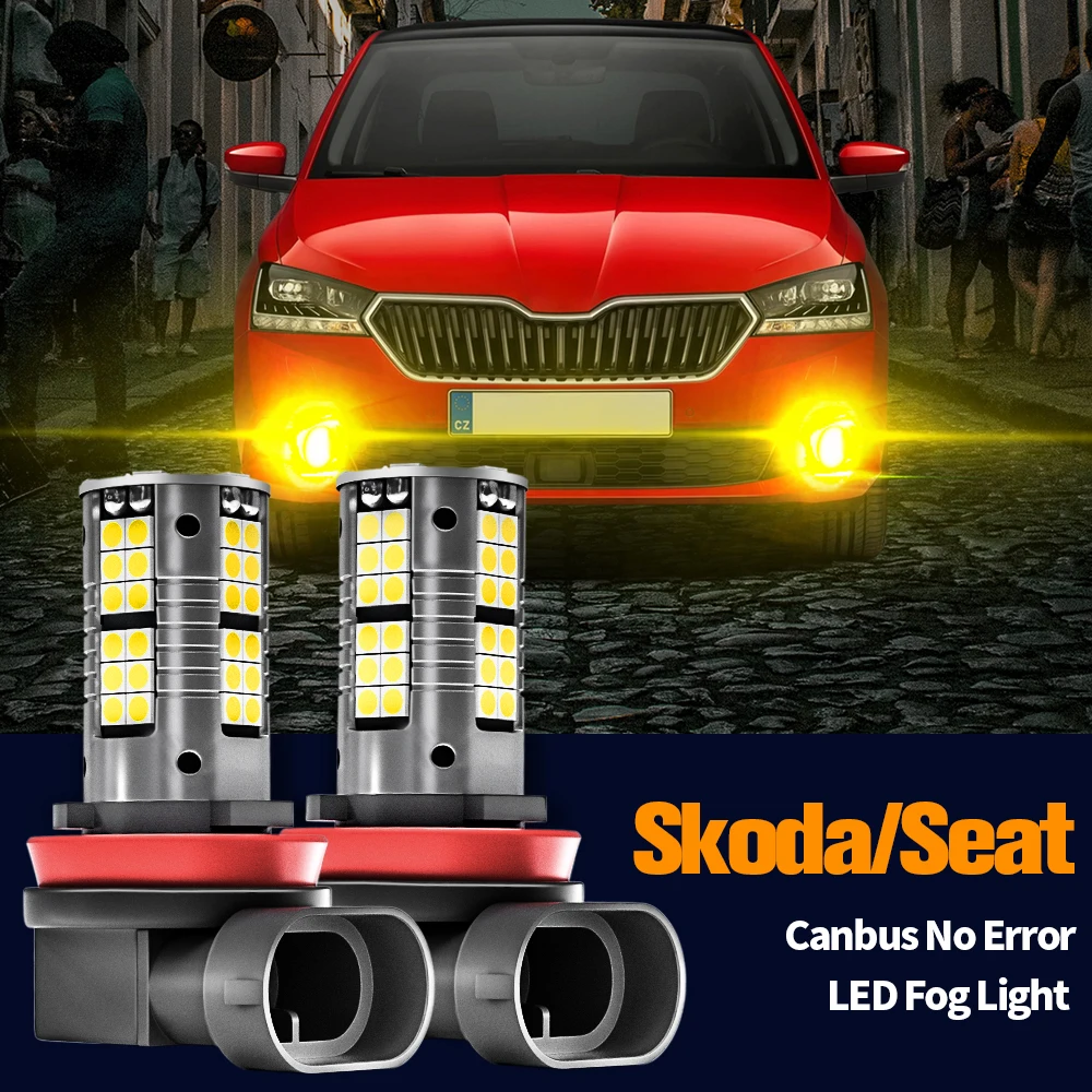 2x светодиодные противотуманные фары Canbus H8 для Skoda Fabia Kamiq Karoq Kodiaq Superb Octavia MK2 A5 A7 Rapid