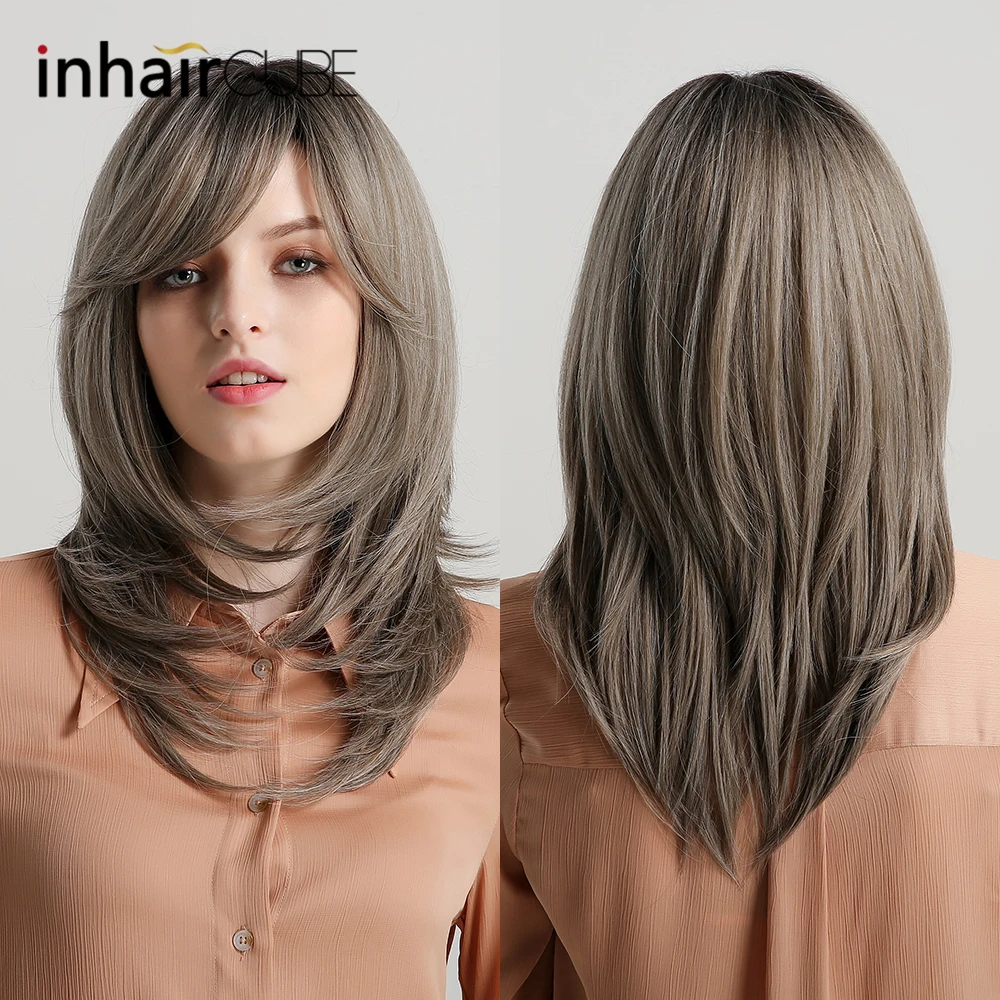 Inhaircube 18 дюймов длинные прямые натуральные парики Лолиты для чернокожих женщин