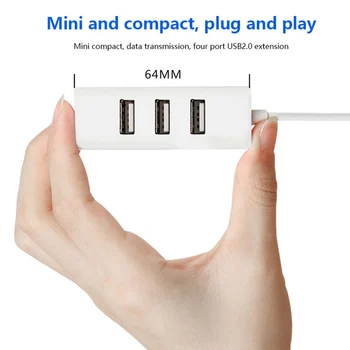 

protable 4 Ports USB Hub High Speed USB 2.0 Hub Adapter Computer Splitter Durable Heat Resistant High Speed FOR 4-Port USB 2.0