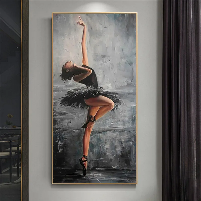 Красивая балерина портрет холст живопись Wall Art плакат и принты настенные картины без рамки для Гостиная