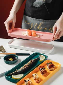 

Ceramic Matt Food Coffee Dessert Plate Display Stand Western Steak Household Fruit Breakfast Small Storage Box Tray Decorative