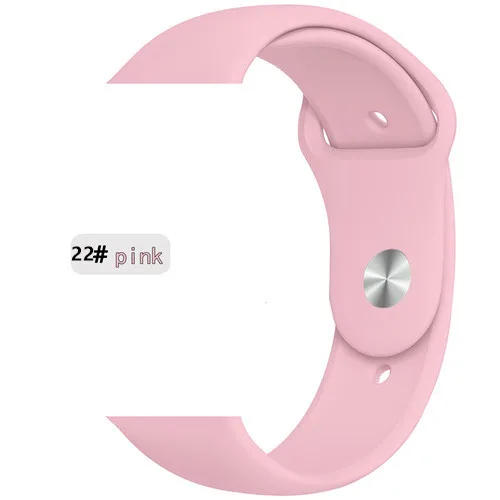Ремешок для apple watch 5 4 band correa apple watch 44 мм 40 мм 42 мм 38 мм iwatch 5 4 3 2 1 браслет силиконовый ремешок для часов - Цвет ремешка: pink red 22