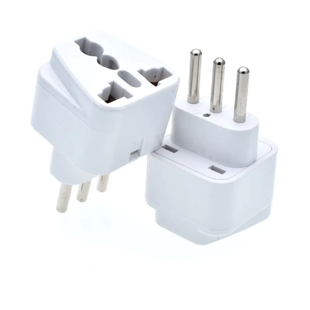 Black/White 250V 10A copper Travel Universal Plug Adapter EU US UK AU to Italy Uruguay Grounded power adapter plug Type L