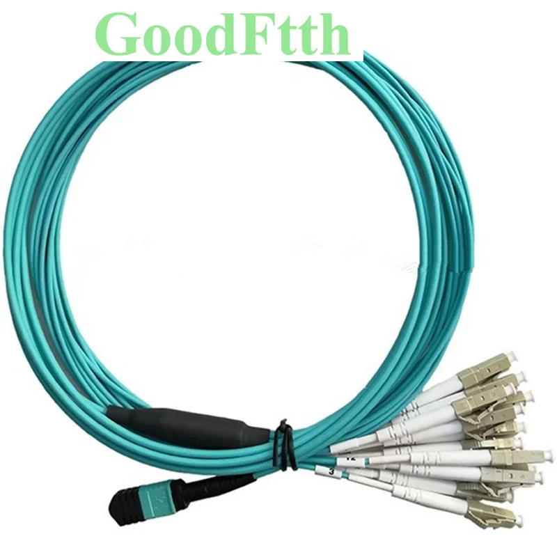 Волоконно-оптический патч-корд соединительный кабель MPO-LC OM3 24 ядра GoodFtth 1-15 м
