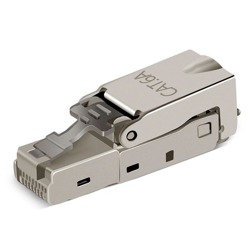 

2Pcs Cat6A Shielding Crystal Head Rj45 Connector Metal Module Toolless Connector Plug Computer Cable Adapter
