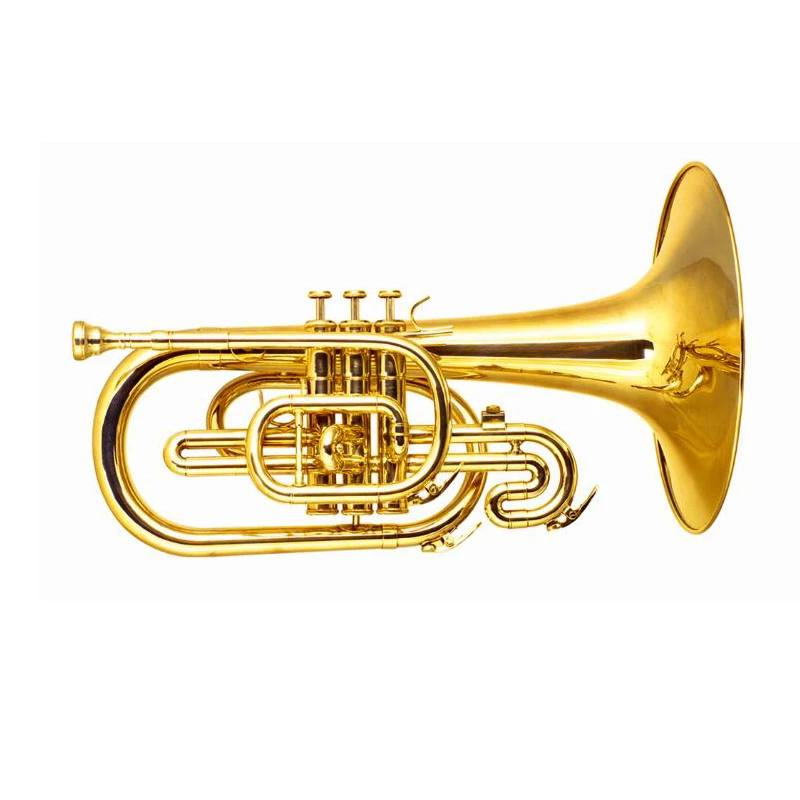 F Key Marching Mellophone With case mouthpiece Yellow Brass mellophone