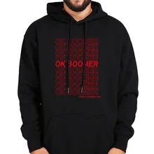 OK Boomer толстовки черный серый длинный рукав бархат Теплый с капюшоном толстый Свитшот Мода Свободные повседневные толстовки
