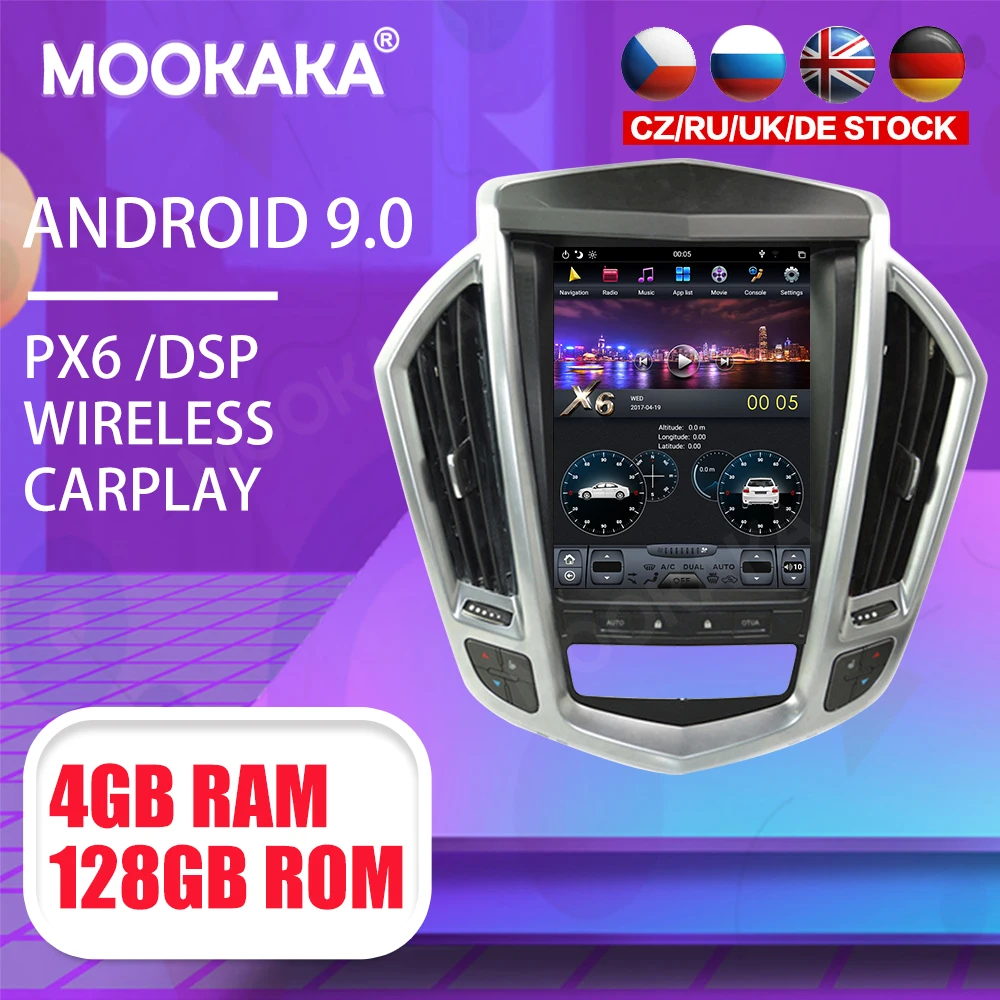 

Tesla 10.4" Android 9 PX6 4G 128GB Car Player For Cadillac SRX 2009-2012 Car GPS Navi CarPlay Head Unit DSP Stereo