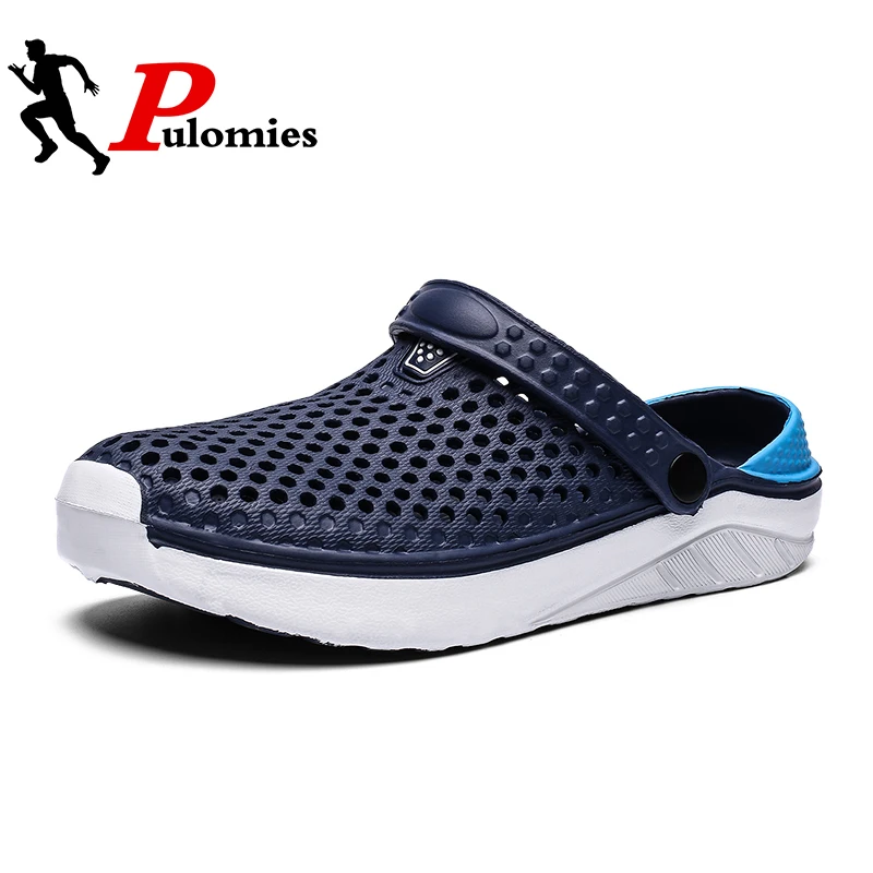 Bathroom Slippers Clogs Couple Mules Garden-Shoes Beach-Sandals Pulomies Summer Mens