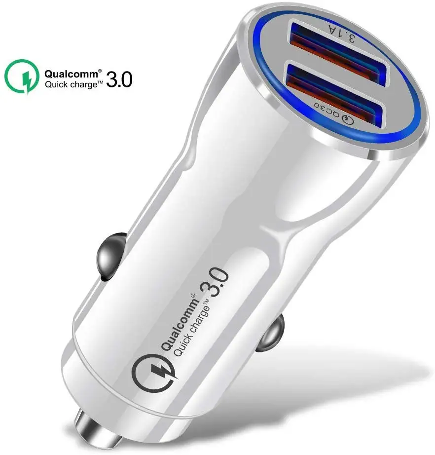 30 Вт/3.1A выход двойной Переходник USB для зарядки в машине Quick Charge 3,0 для iPhone Xs/XS Max/XR/X/8/7/6/Plus зарядное устройство для автомобиля