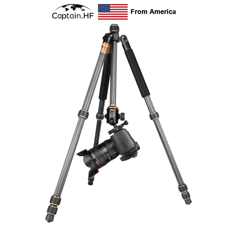 

US Captain Single Reaction Reverse Carbon Tripod, Fold Tripod for Holding Camera, Pan Tilt Tripod for Photo Studio