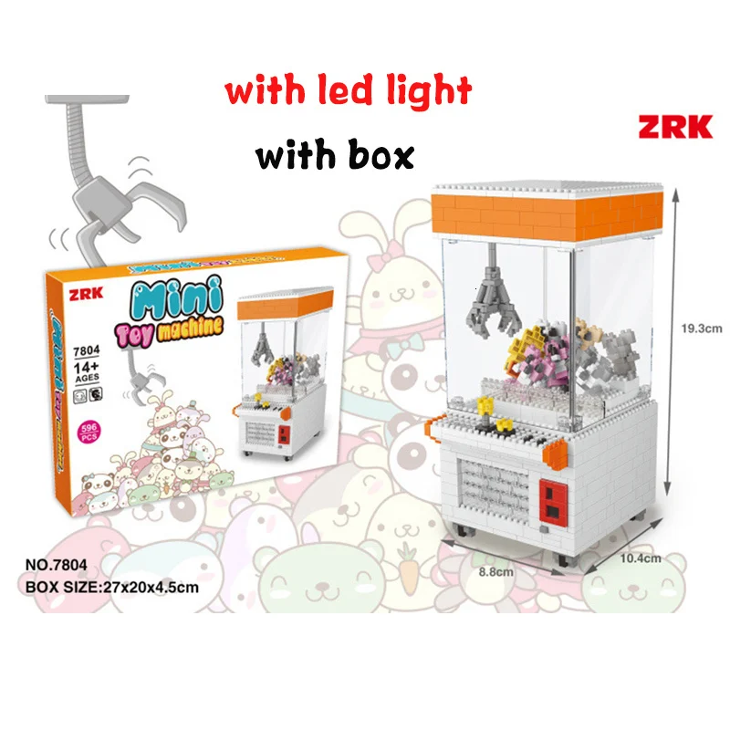 ZRK, Классические Мини Строительные блоки, мультяшная игрушка-истребитель, игровая модель, НЛО, клип, кукла, Ловец, Строительные кирпичи, Brinquedos - Цвет: 7804withlightbox
