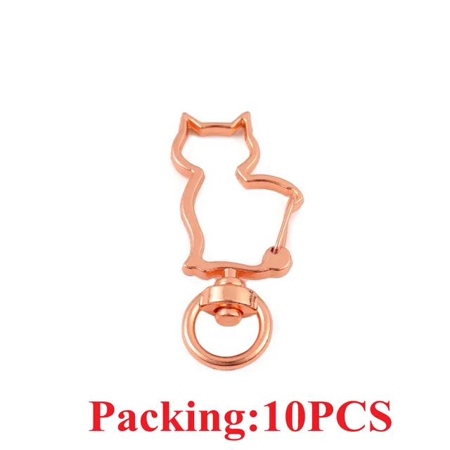 5-20pcs/lot Key Chain Key Ring keychain Bronze Rhodium Gold 28mm Long Round Split Keyrings Keychain Jewelry Making Wholesale DIY 10PCS Rose Gold cat