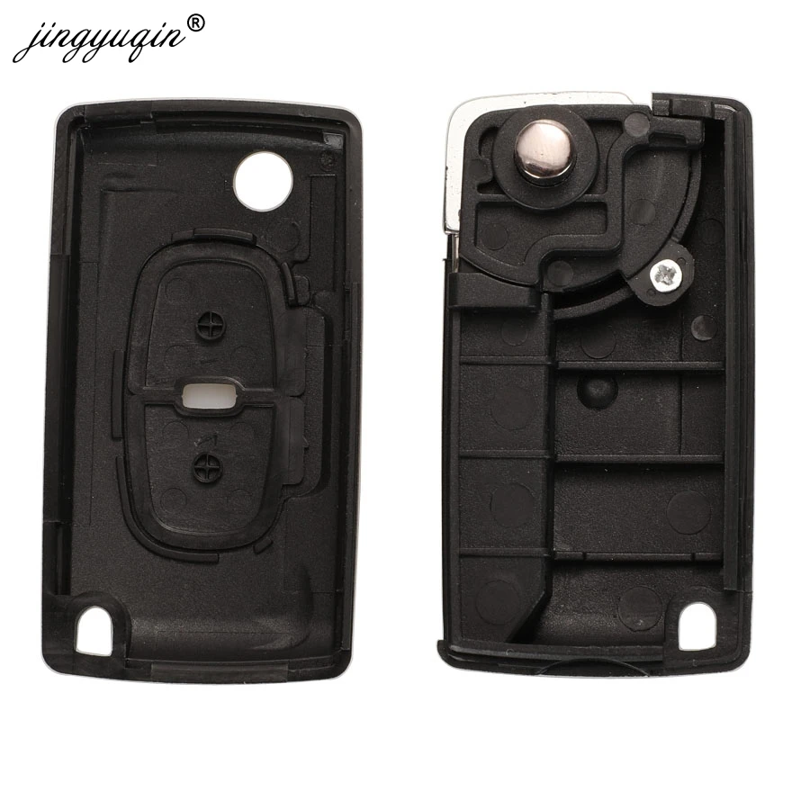 JINGYUQIN FOR PEUGEOT 4007 ET 4008 CITROEN C-CROSSER C4 AIRCROSS 2 BUTTON FLIP REMOTE KEY CASE SHELL FOB MIT-11R BLADE CE1731