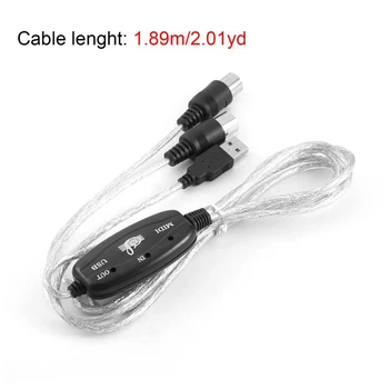 

Keyboard to PC Adapter USB IN-OUT MIDI Interface Music Recording Converter Music Editing Line MIDI To USB Cable
