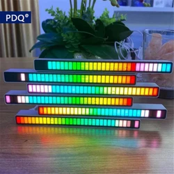 Bande lumineuse à LED RGB, contrôle du son via application, éclairage à rythme activé par la voix, accessoire de bureau pour ordinateur, lampe de musique pour chambre à coucher 