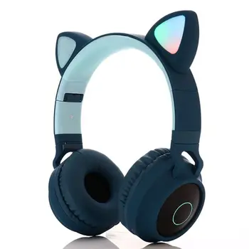 

Wireless Bluetooth 5.0 Headset Head-mounted Stereo Sound LED Light Headphones R2JB