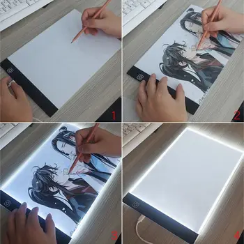 

A4 LED Light Graphic Tablet for Drawing Board Panel Luminous Stencil Tracing Pad 83XB
