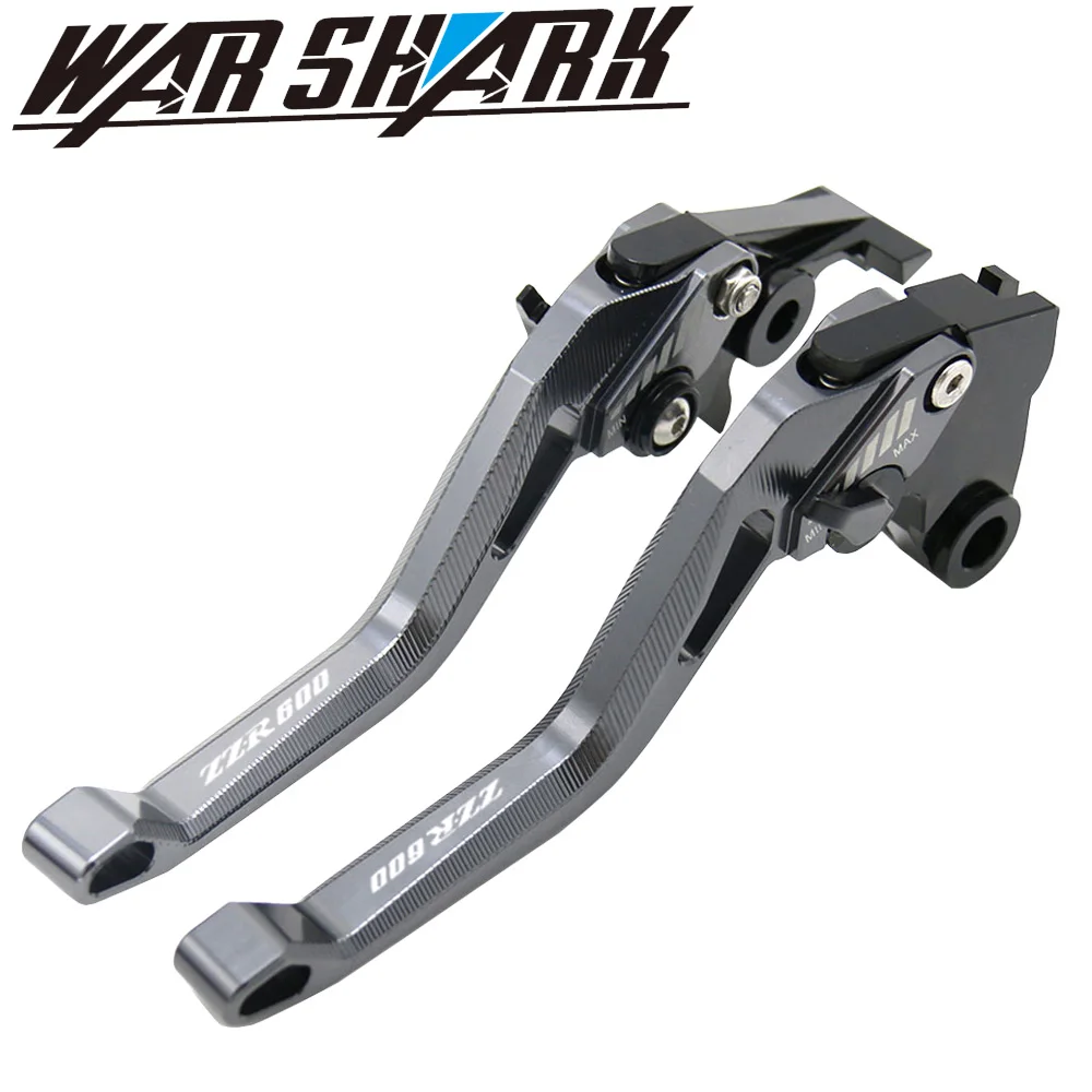 Для Kawasaki ZZR600 ZZR 600 1990-2009 CNC алюминиевые мотоциклетные тормозные рычаги сцепления Регулируемые - Цвет: gray ZZR600 logo