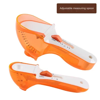 

ZLCA Adjustable Measuring Spoon 5ml-30ml Cooking Baking Tools Kitchen Accessories Plastic Measuring Cup with Scale Spoons